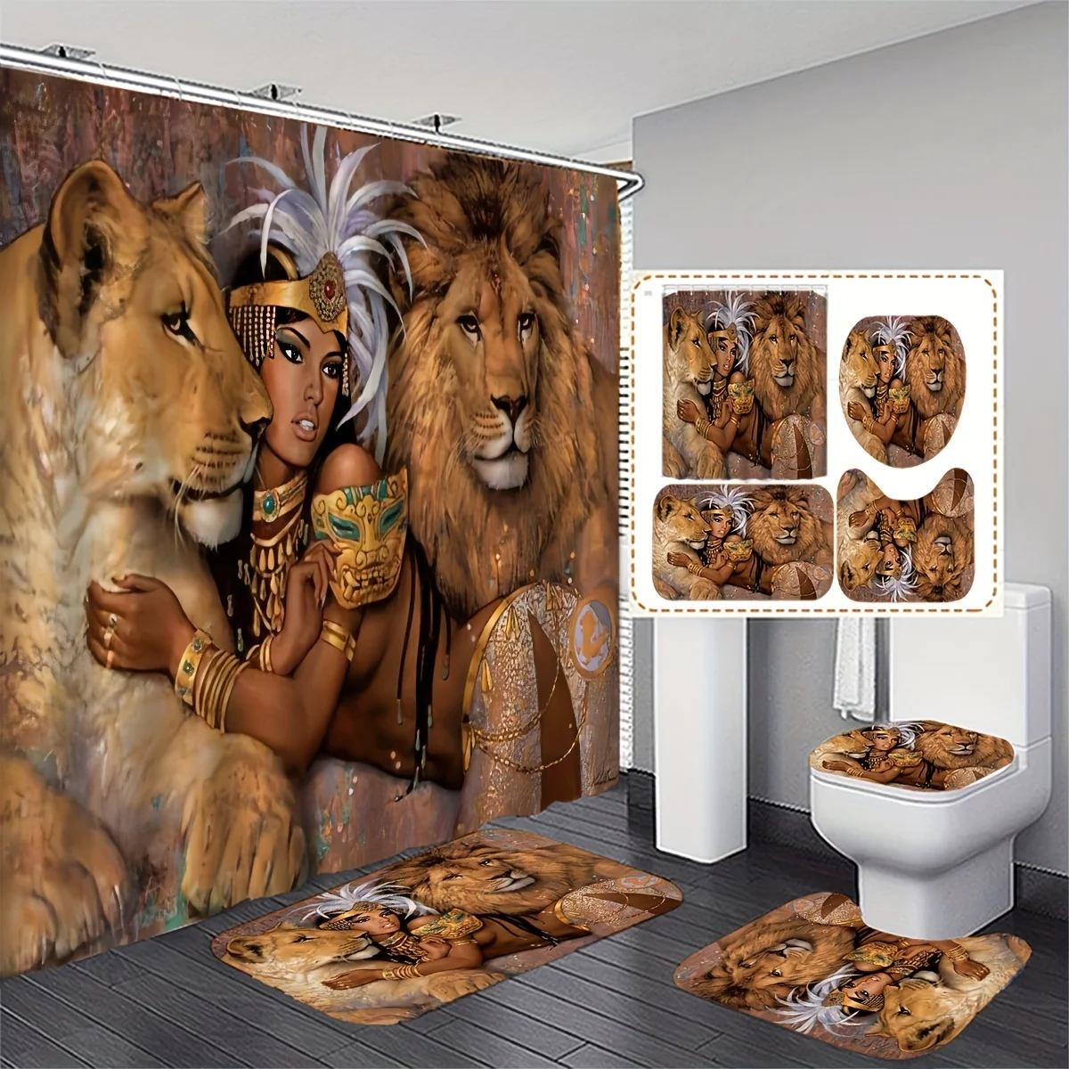 Bamboo Bath Mat - Set da Bagno Regal Royal Lion